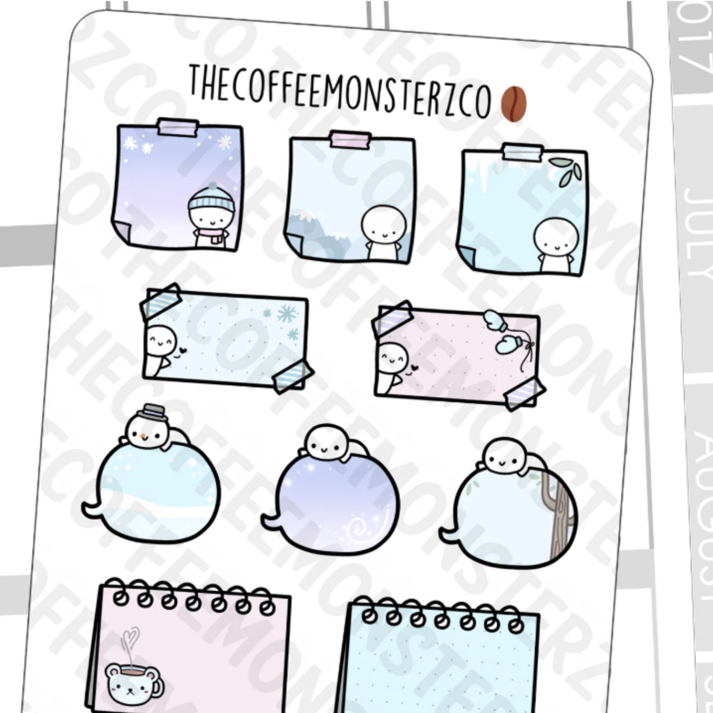 TCMC: "Winter Functional Emotis" Sticker Sheet