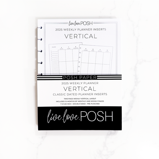 LLP: "2025 Weekly Vertical" Planner Inserts for Classic Disc Bound Planners