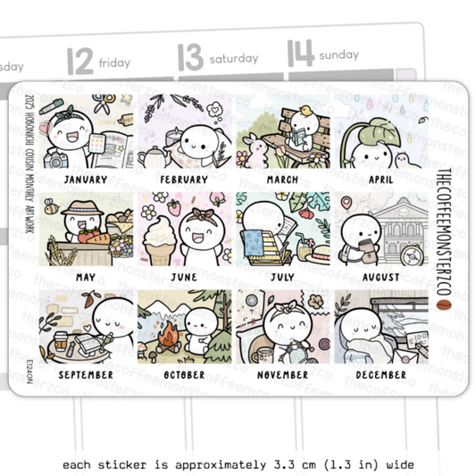 TCMC: "2025 Hobonichi Cousin Monthly Artwork" Sticker Sheet