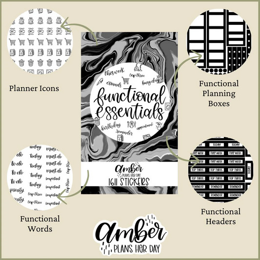 AmberPlansHerDay: Functional Essentials Sticker Book
