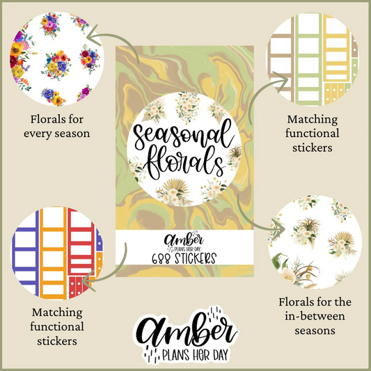 AmberPlansHerDay: Seasonal Florals Sticker Book