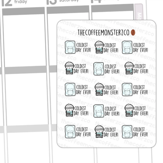 TCMC: "Coldest Day Ever" Sticker Sheet