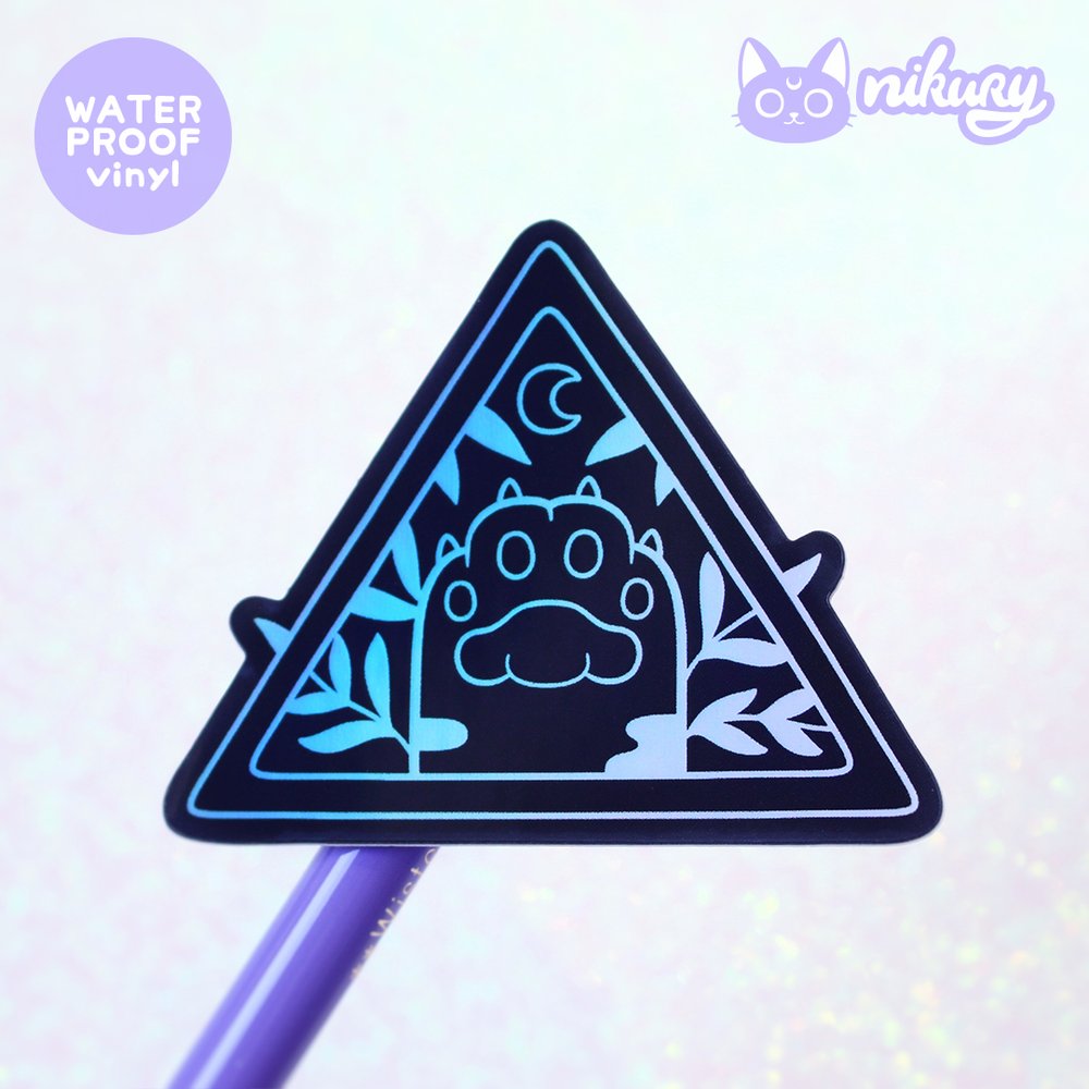 Nikury: "Witchy Cat Paw" Holographic Vinyl Sticker