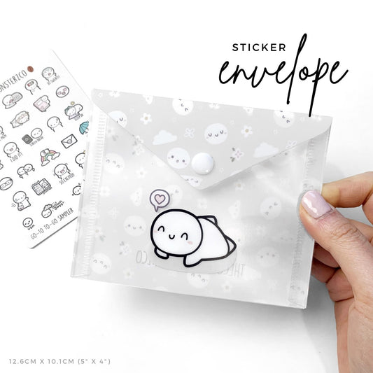 TCMC: Plastic Sticker Envelope - Grey Daisies