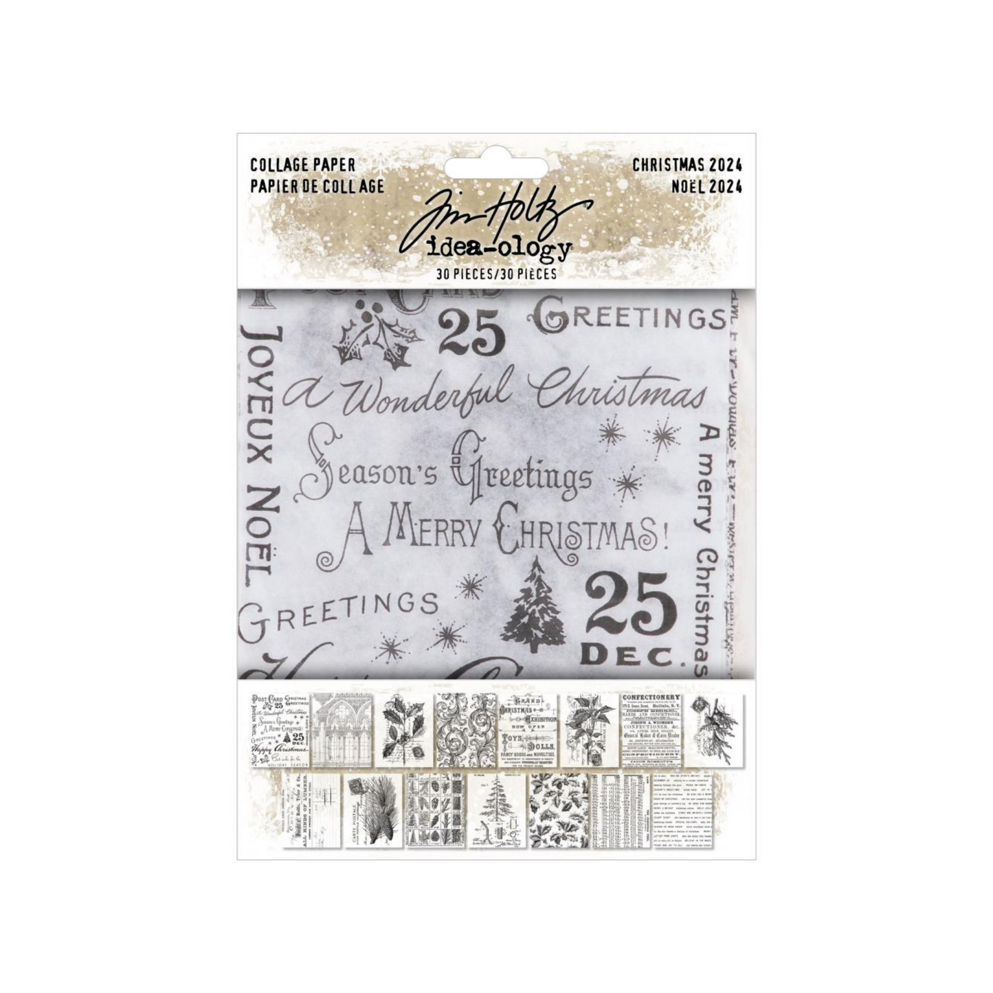 Tim Holtz Idea-ology Christmas Collage Paper Set