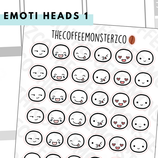 TCMC: Emoti Heads Pt.1 Sticker Sheet