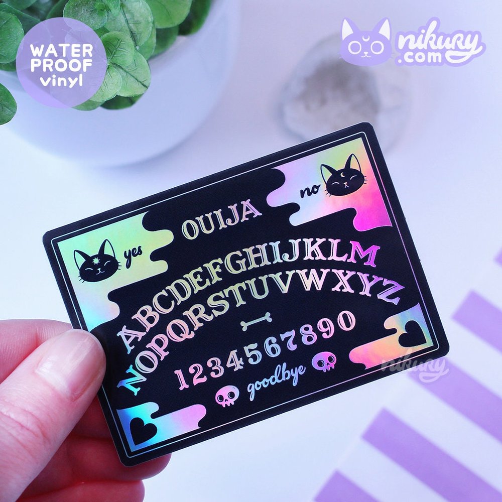 Nikury: "Cat Ouija" Holographic Vinyl Sticker