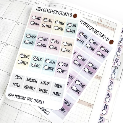 TCMC: Mini Monthly Tabs (Several Color Options)