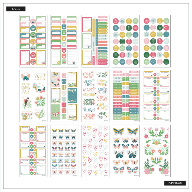 HP: BUTTERFLIES AND BLOOMS CLASSIC 30 SHEET STICKER VALUE PACK