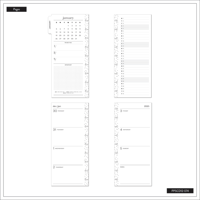 HP: "BLOOMING BOUQUET" SKINNY 12 MONTH DATED PLANNER