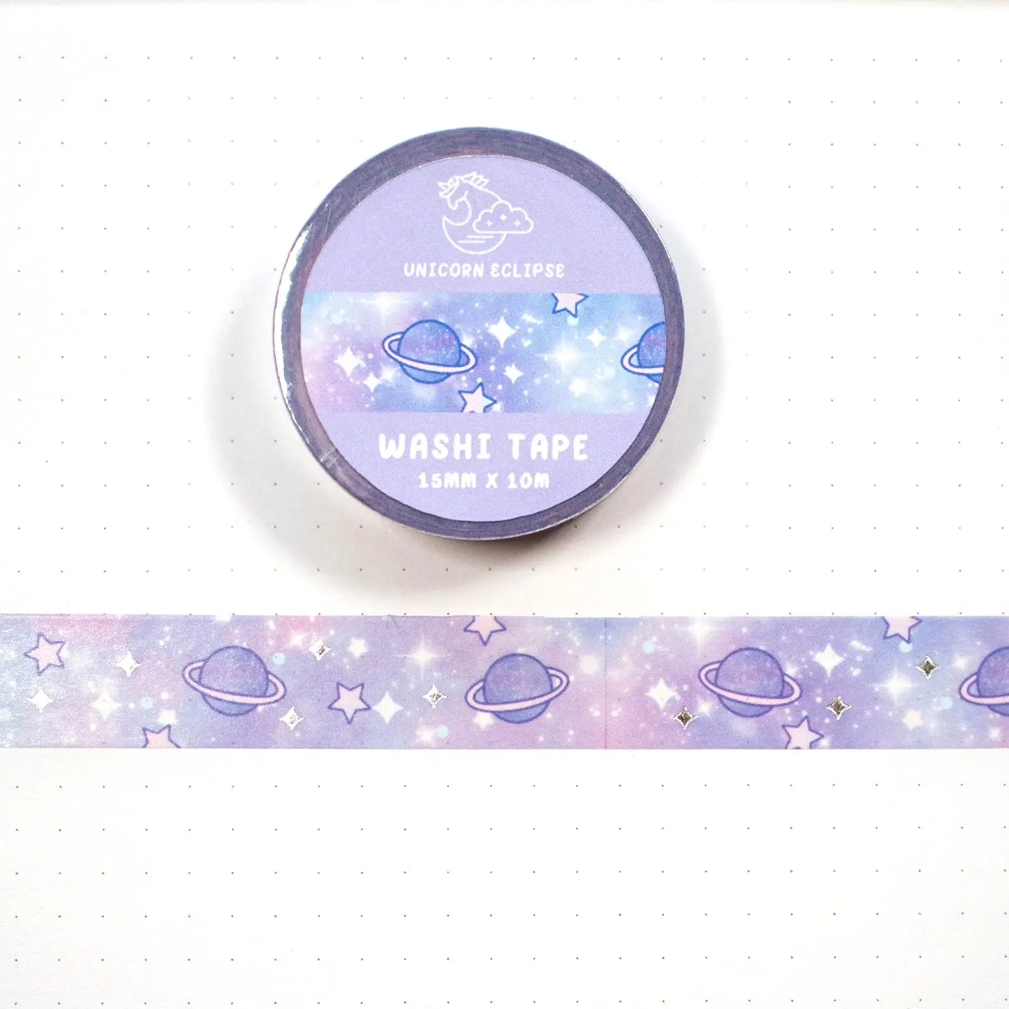 Unicorn Eclipse: "Blue Galaxy" silver foil washi tape
